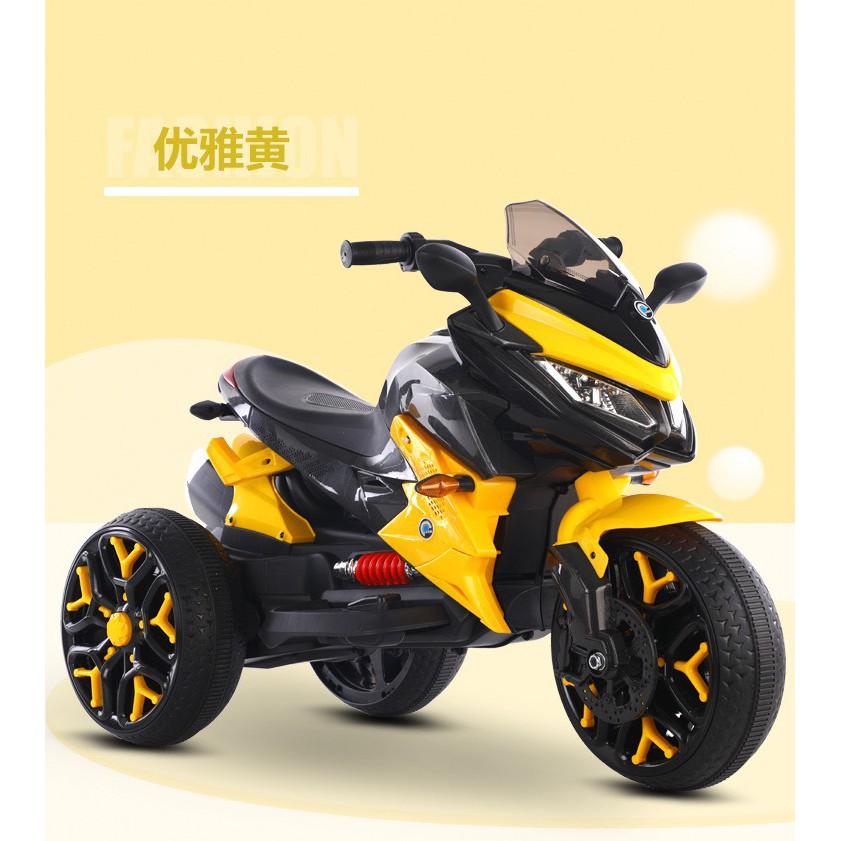 Xe máy điện moto 3 bánh trẻ em BNM 5188 đồ chơi đạp ga 2 động cơ (Đỏ-Trắng-Xanh-Vàng