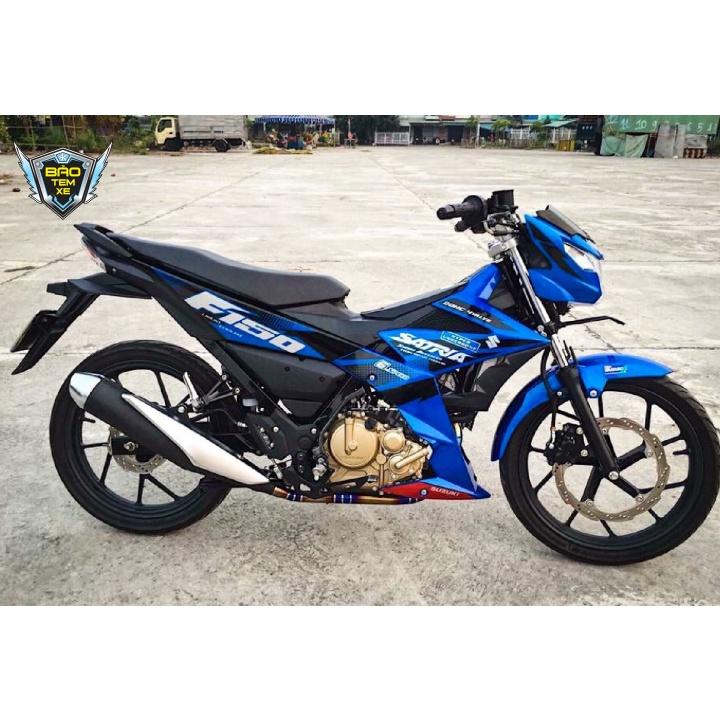 Tem xe Satria fi xanh bụng đen