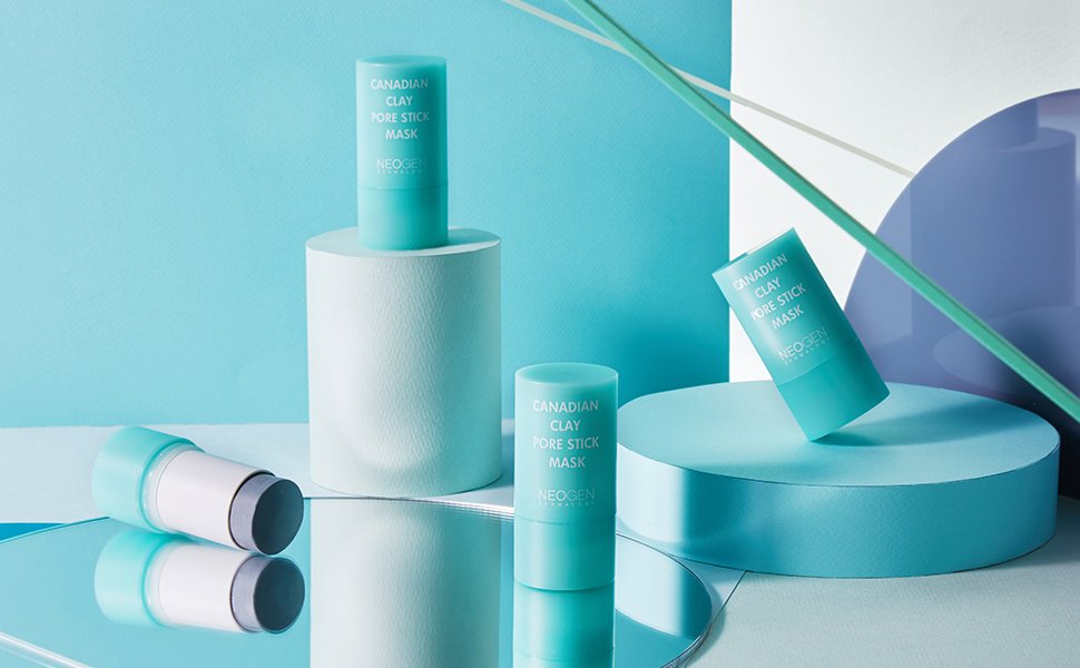 Thanh lăn đất sét giảm mụn đầu đen Neogen Canadian Clay Pore Stick Mask 28g + Tặng Kèm 1 Băng Đô Tai Mèo