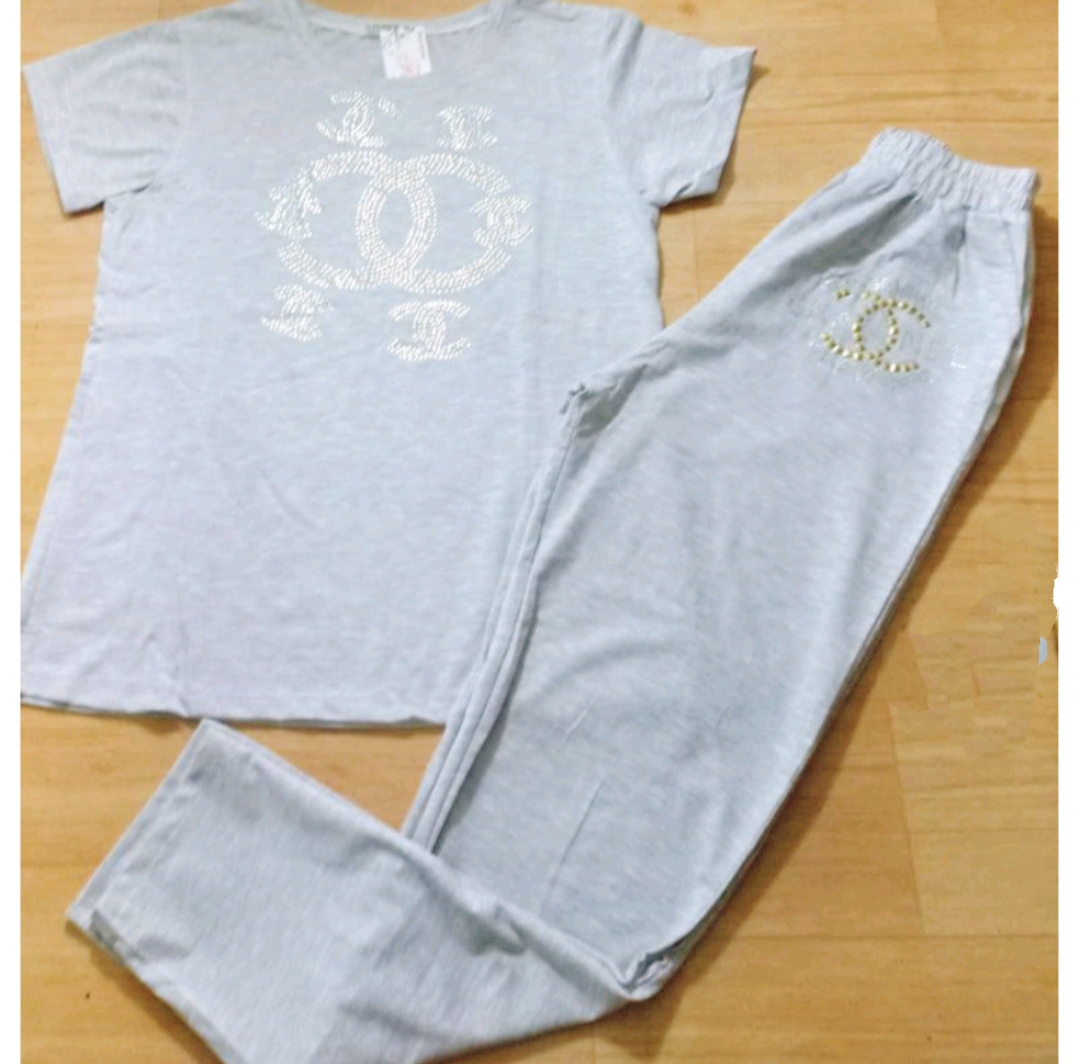 Set đồ bộ dài mặc nhà thun cotton co giãn
