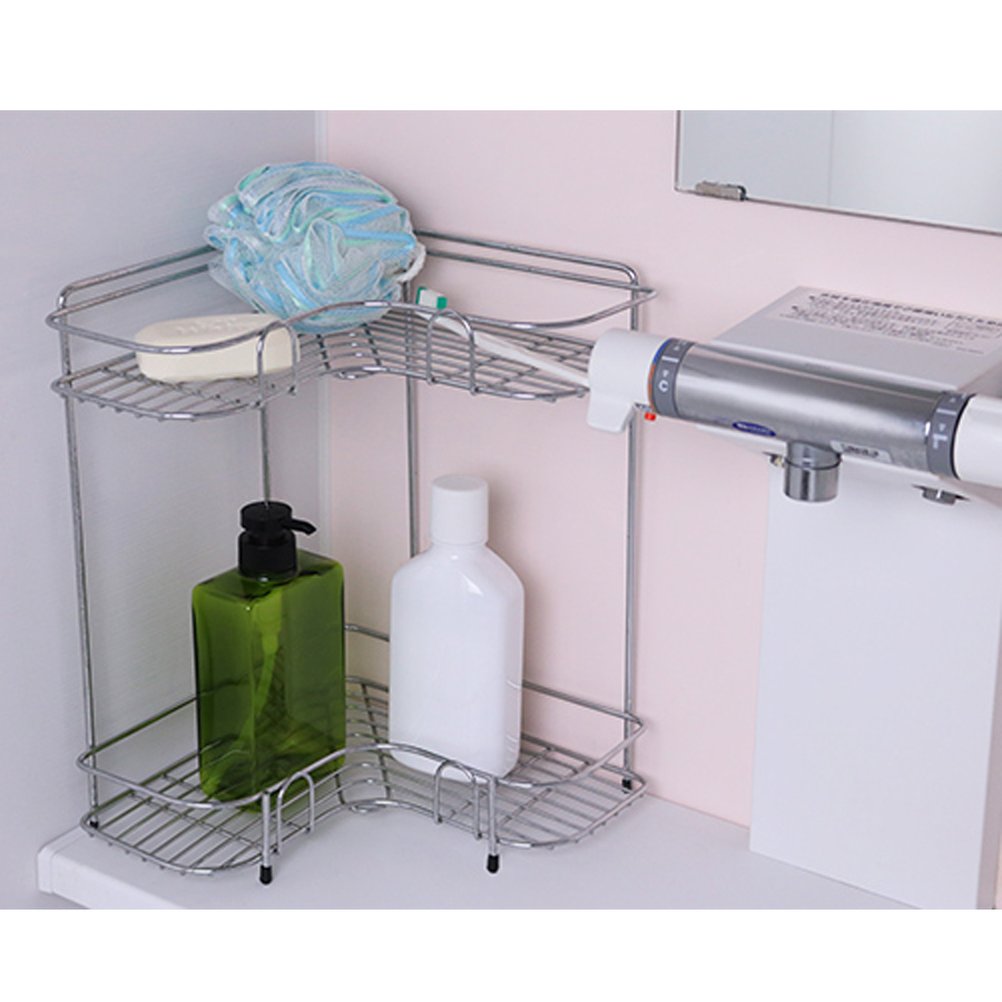 Kệ inox 2 tầng để góc tường cao cấp - Hàng nội địa Nhật