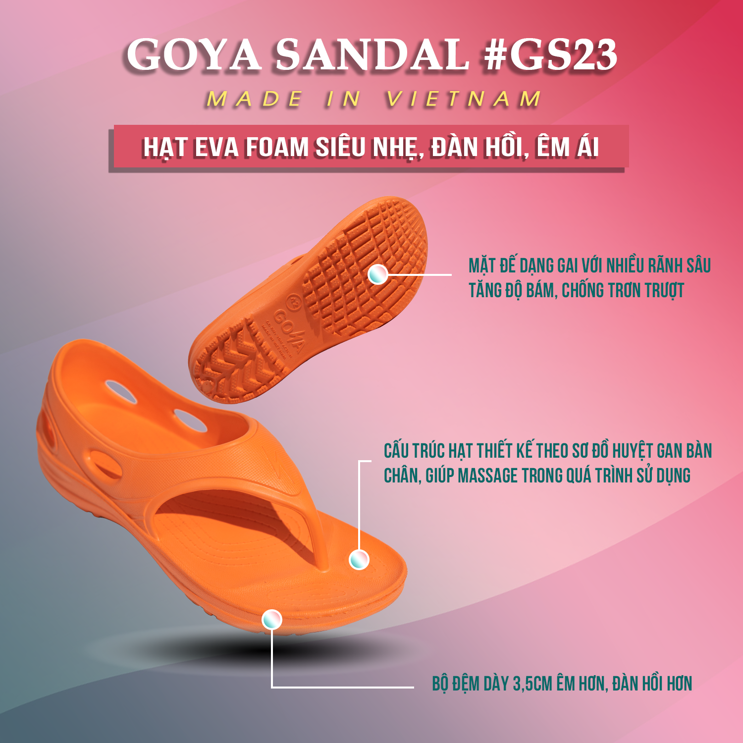 [HOT] Dép Thể Thao Cao Cấp Goya Sandal GS23 - Màu Cam