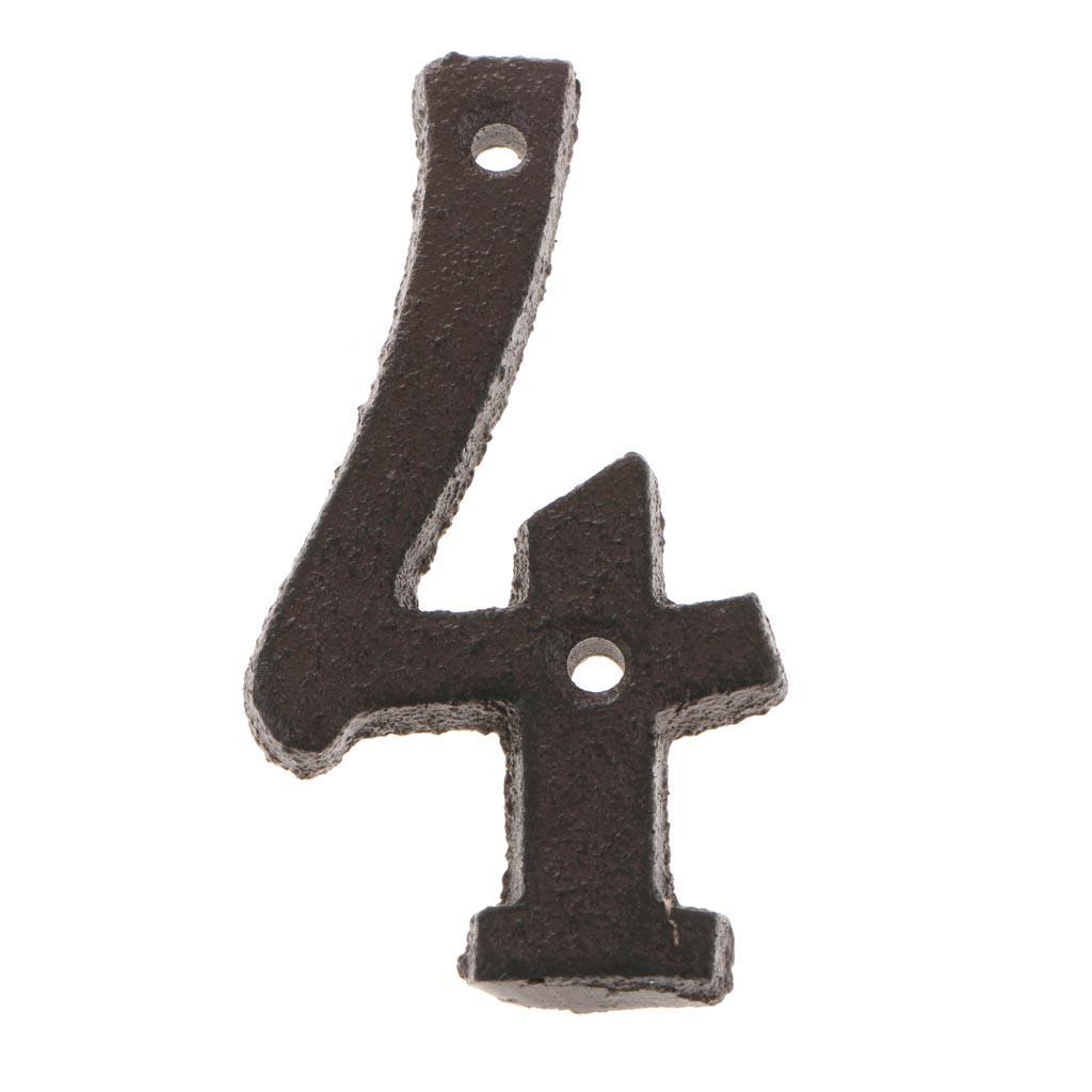 Metal Doorplate Sign Plate Sticker No. 4 5 6 for Home Office Door Decor