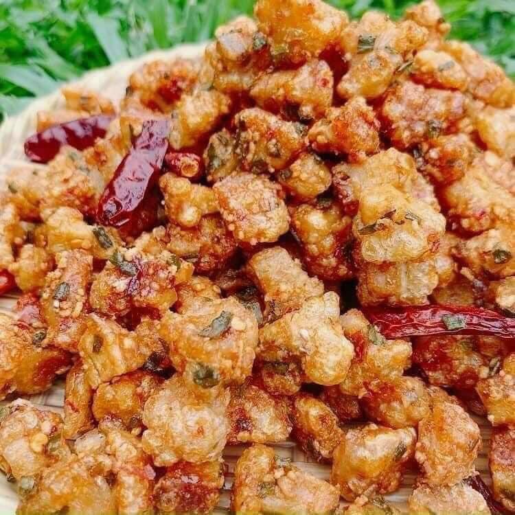 [250GR] Tóp mỡ liền da rang mắm hành CAO Food siêu ngon, thấm đậm vị, ăn là ghiền - món ăn siêu ngon phải thử