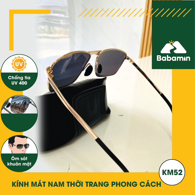 Kính Mát Nam Cao Cấp, Chống Tia UV, Độ Nét Cao Thời Trang - Babamin - KM52