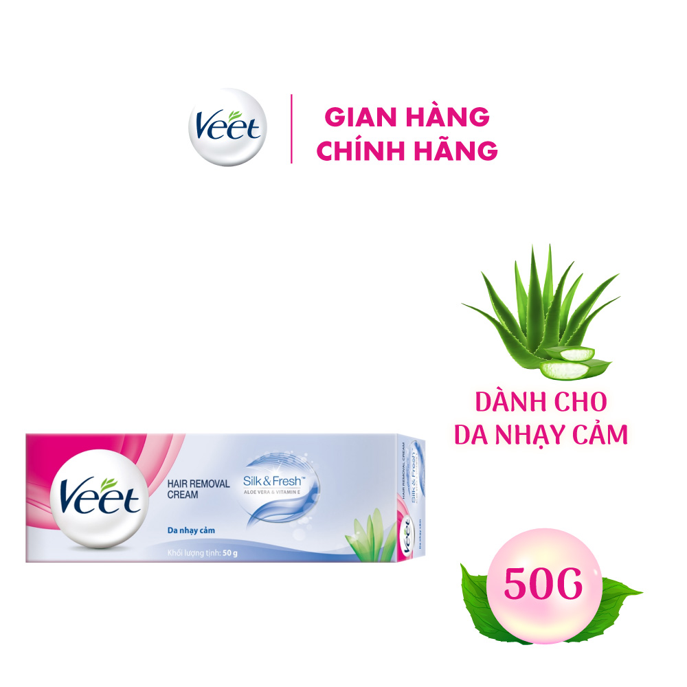 Kem tẩy lông cho da nhạy cảm Veet Silk Fresh 50g