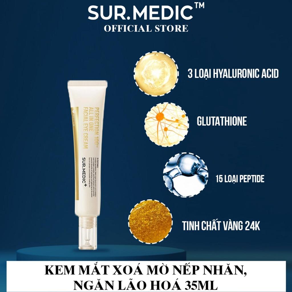 Kem Dưỡng Mắt Sur Medic Perfection 100tm All In One Facial Eye Cream Giảm Thâm Mắt Mờ Nếp Nhăn 35ml