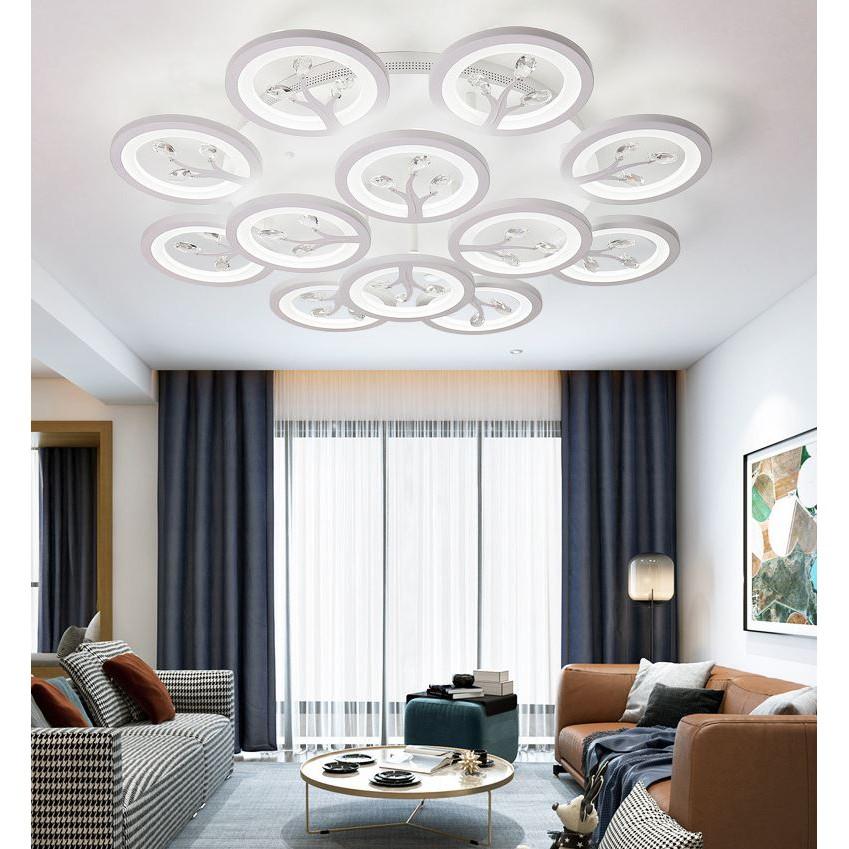 Đèn trần AZANTA phong cách hiện đại trang trí nội thất sang trọng với 3 chế độ ánh sáng - kèm điều khiển từ xa - (138).