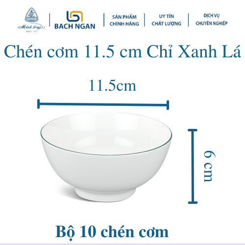 Bộ đồ ăn 6 người 24 sản phẩm Jasmine Chỉ Xanh Lá