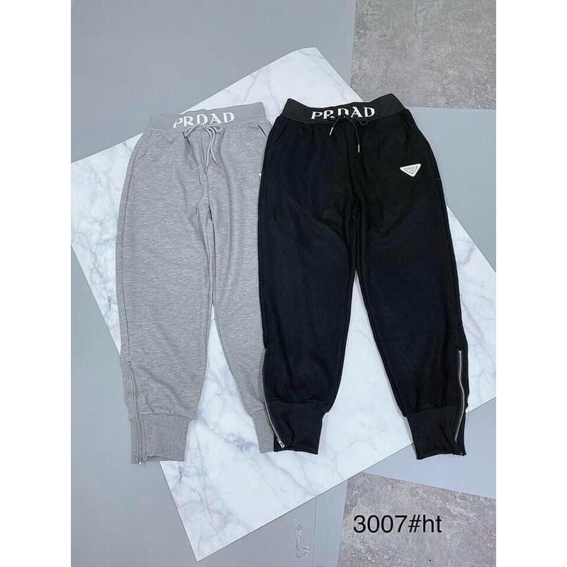 Quần joggers khoá chân cạp chun chữ(Chất da cá sịn