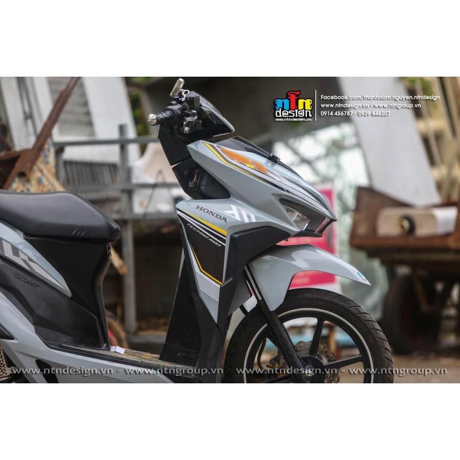 Bi Decal Tem rời Vario 150 xám xi măng mẫu sọc vàng đen đơn giản