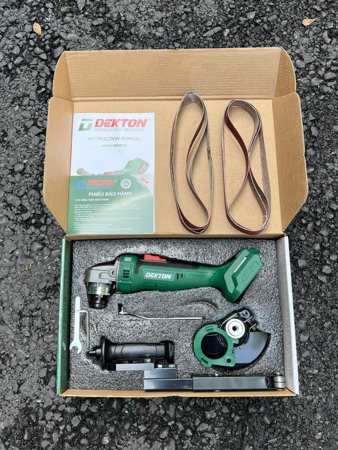 COMBO Máy Mài Góc Dùng Pin Dekton M21-AG100CP01 KÈM 1 PIN M21-B4000M + 1 SẠC M21-S20 DEKTON - KM_T8 -HÀNG CHÍNH HÃNG
