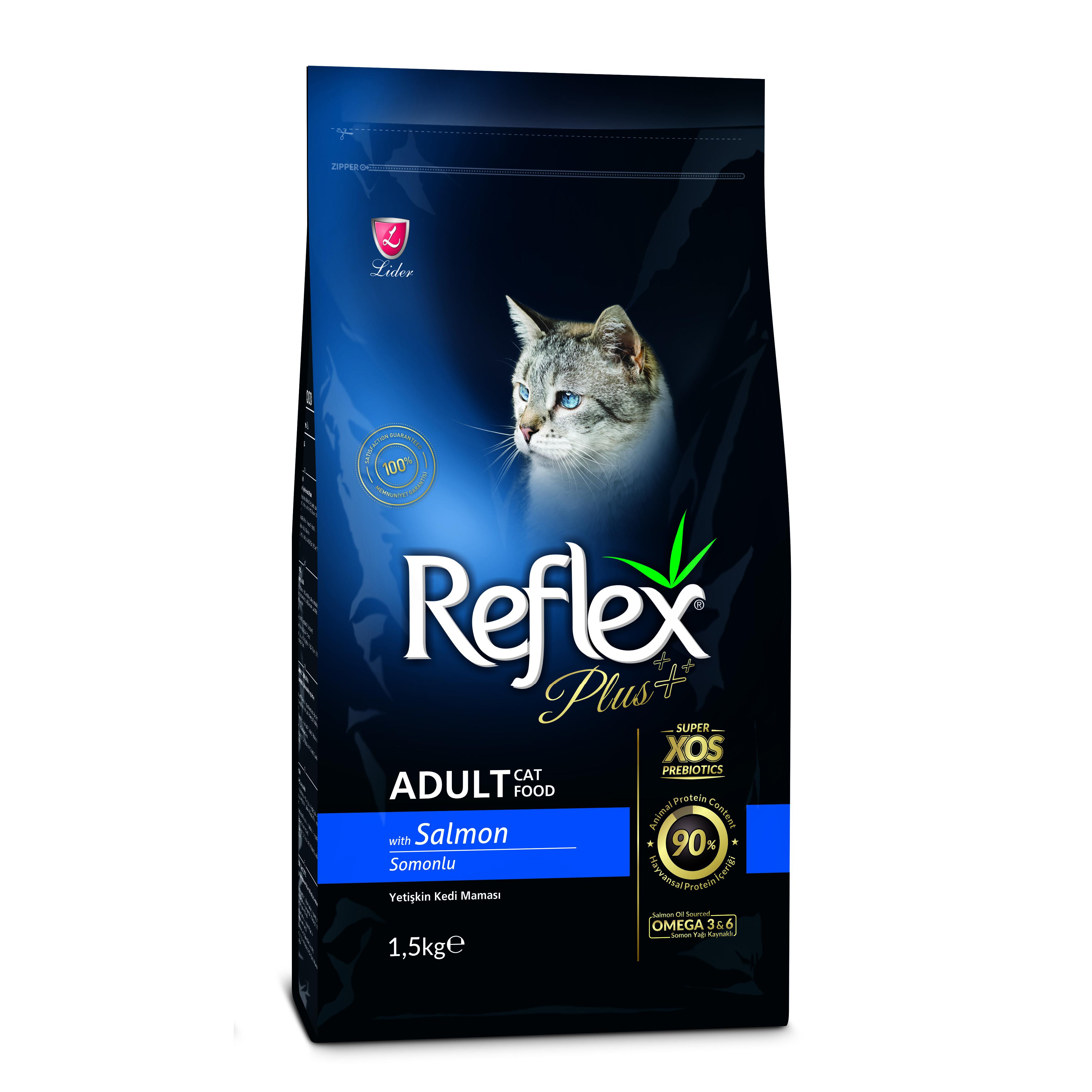 Thức ăn cho mèo Reflex Plus Adult Cat Food Salmon (1,5kg)