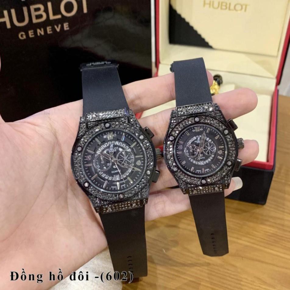 (hublot.viền trơn) Đồng Hồ Thời Trang Nam Nữ Hublot Cặp Đôi - Dây Hương Vani Cao Cấp - DH602 - Bảo hành 12 tháng