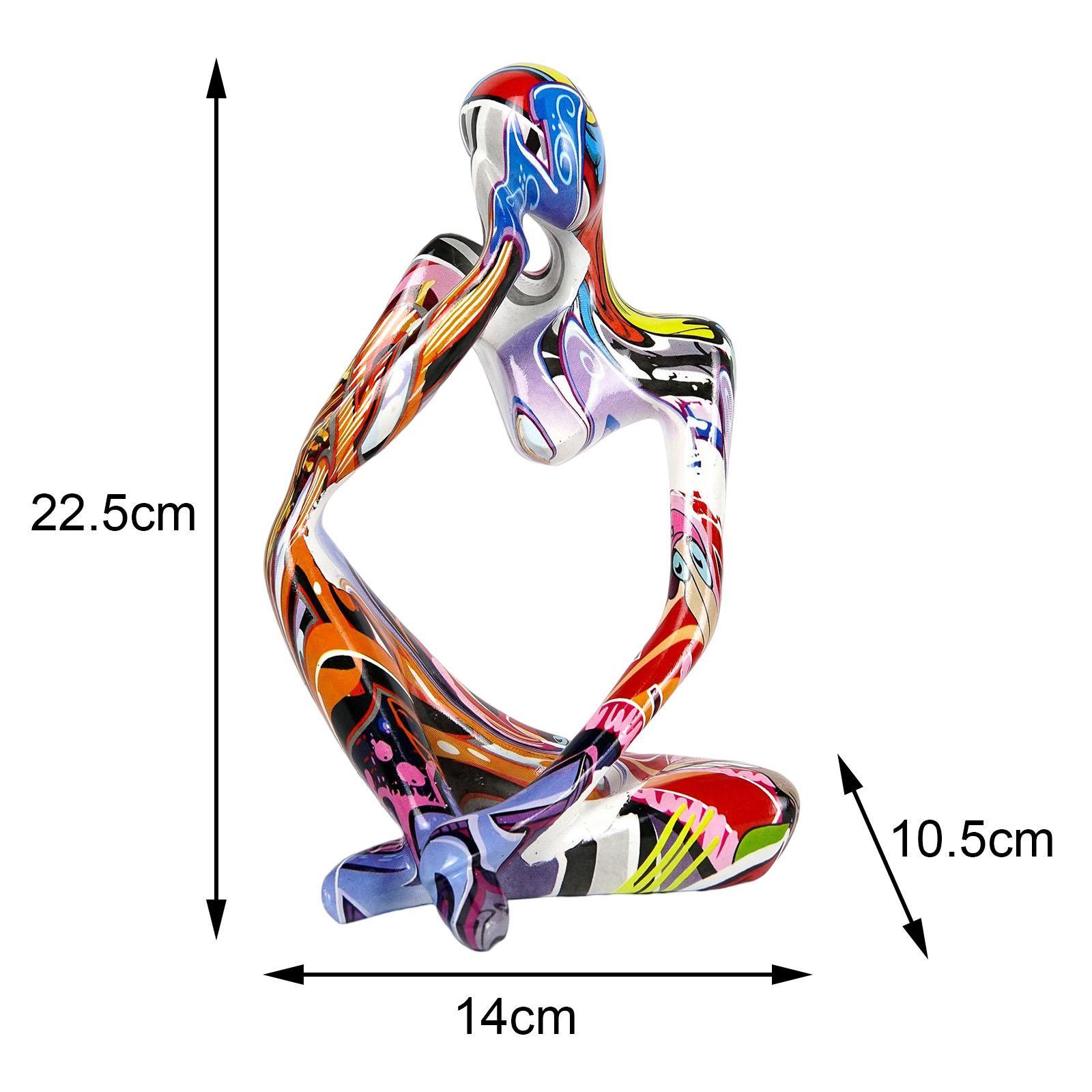 Abstract Thinker Statue Resin Figurine Ornament for Tabletop Bookshelf Decor