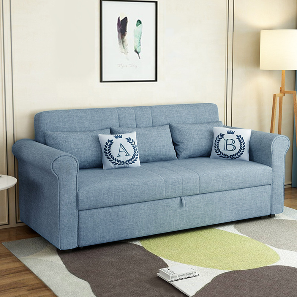 Mẫu Ghế Sofa Giường Thông Minh Đa Năng Tay Tròn May Trơn 3 Đường Chỉ Mã T-GK07