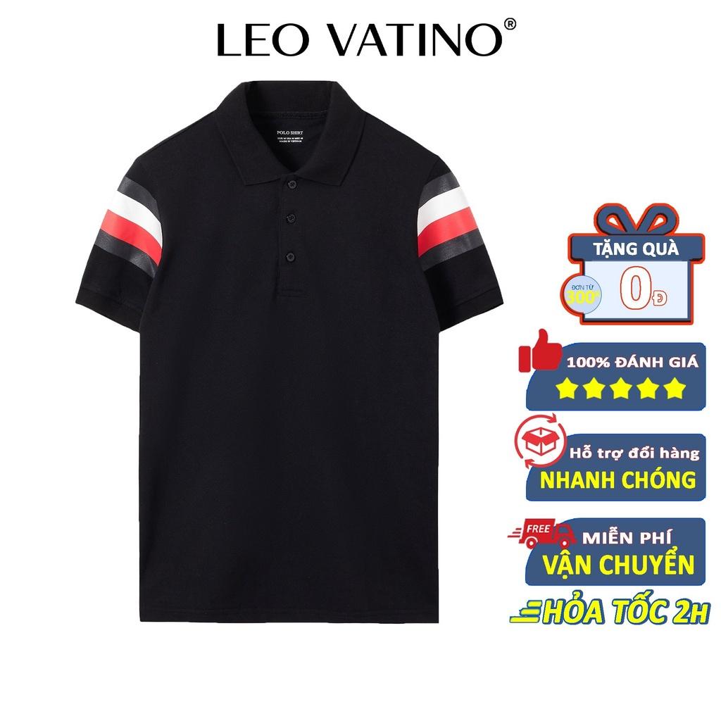 Áo thun polo nam POLOSHIRT đen phối 2 tay cổ bẻ tay ngắn lỡ PLS03 - Leo Vatino