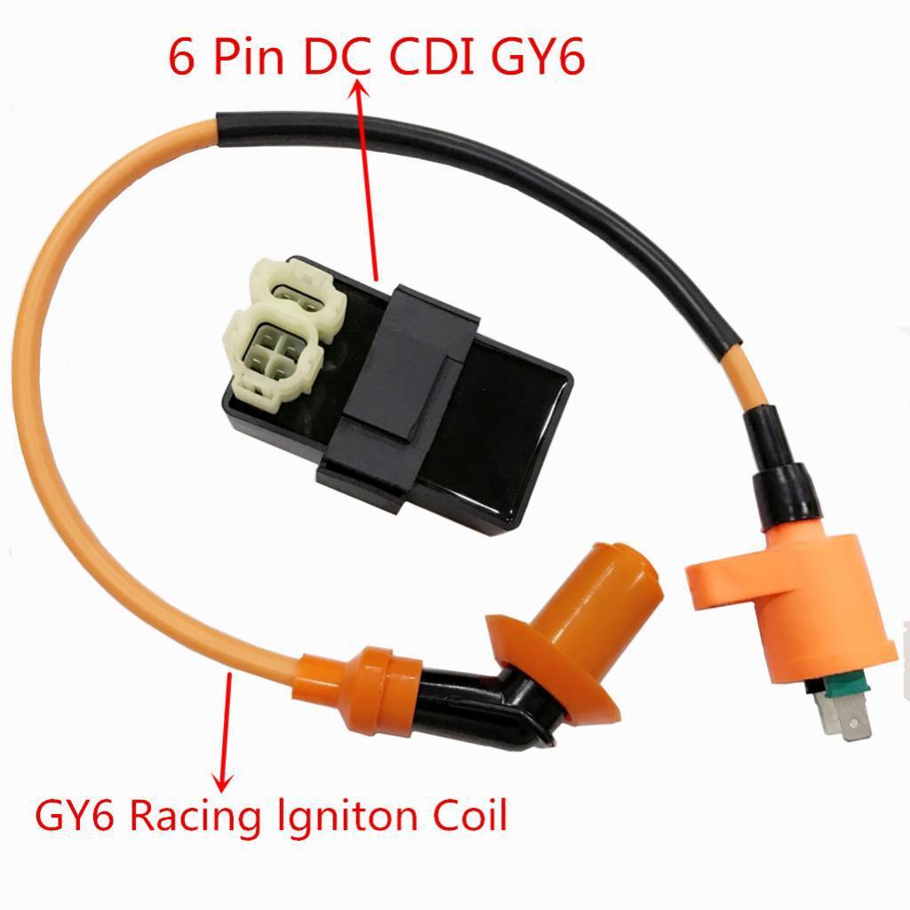 6 Pins DC CDI Box Racing Ignition for GY6 50cc 125cc 150cc Engine Moped