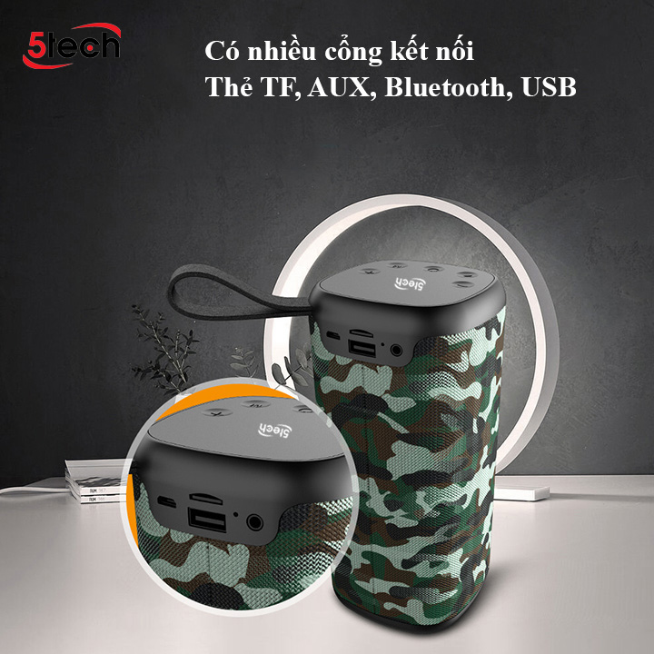 Loa bluetooth 5TECH BS2 hàng chính hãng, loa mini cầm tay di động nghe nhạc cực hay hỗ trợ cắm thẻ nhớ, USB dành cho điện thoại, máy tính...