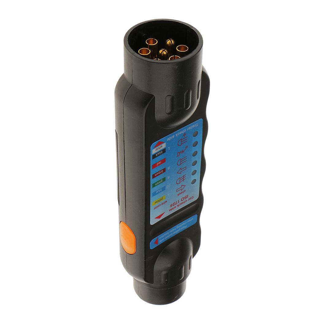 7 Pin Trailer Towing Tester LED Lights Wiring Circuit Plug and Socket 12V Test Tool