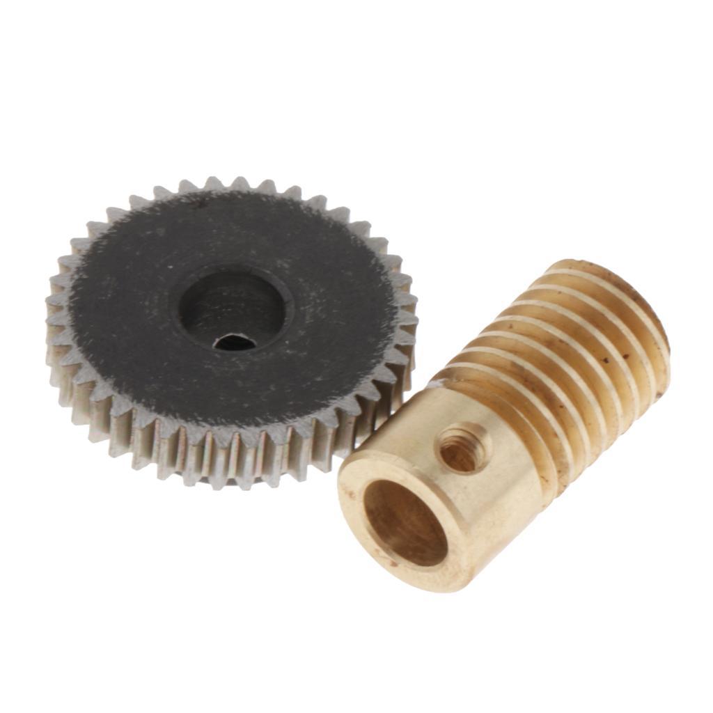 4pcs 0.5 Modulus Steel Worm Gear Wheel + Brass Gear Shaft Set Hole 6mm