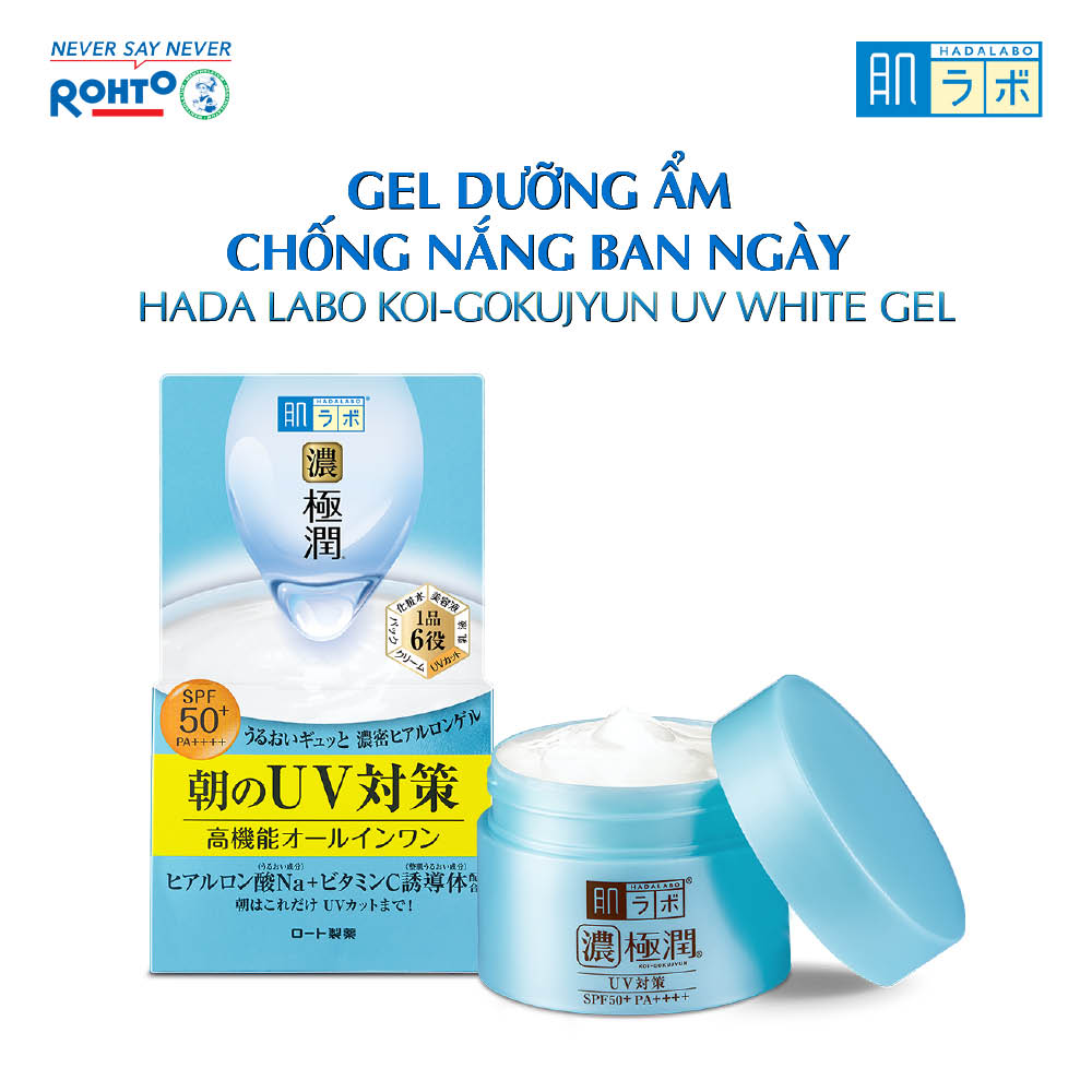 Kem dưỡng ẩm chống nắng ban ngày Hada Labo Koi-Gokujyun UV White Gel SPF50+ PA++++ 90g