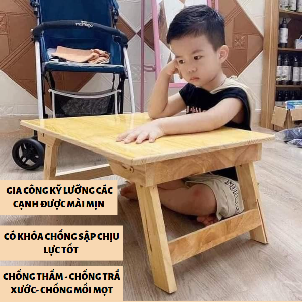 Bàn học chân thang-Bàn trà chân thang bằng gỗ cao su bền chịu tốt ngang 70 cm rộng 50 cm ca 30 cm