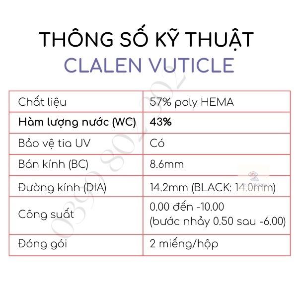 Kính áp tròng màu đen Clalen Vuticle cho đôi mắt tự nhiên và rạng rỡ