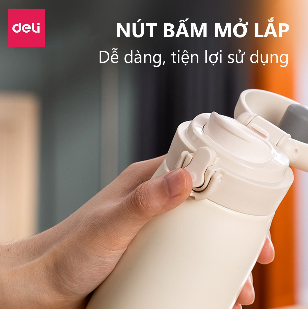 Bình Giữ Nhiệt Nóng Lạnh Vusign Inox 316 350ml Cao Cấp Cách Nhiệt Nắp Bật Có Khóa, Lưới Lọc Trà Deli - Phù Hợp Cà Phê Trà Nước Ép Sinh Tố Đá Du Lịch Đi Học Tập Bình Nước Thể Thao Gym Yoga - LL603