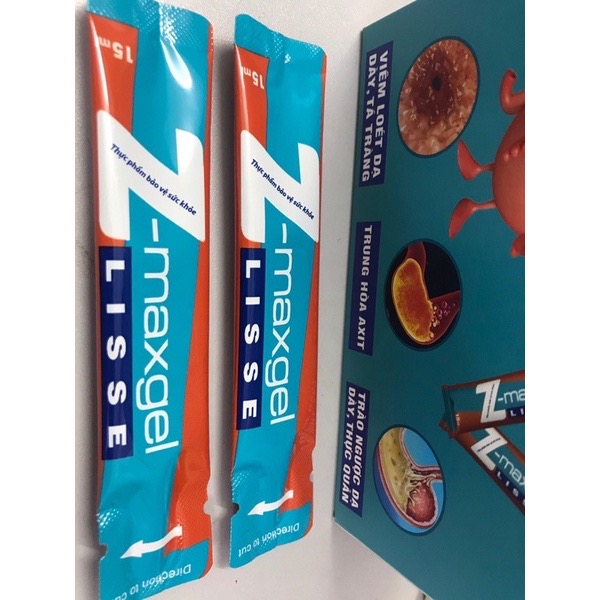 Gel dạ dày Lisse Z-MAXGEL, hộp 25 gói x 15ml, hỗ trợ các bệnh về dà dày, tá tràng