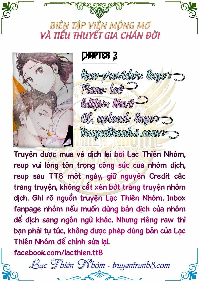 biên tập viên mộng mơ và tiểu thuyết gia chán đời chapter 3 5