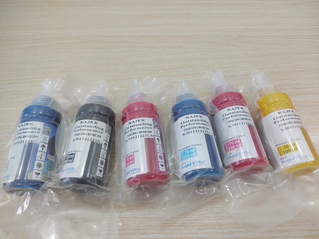 Bộ Mực dầu in phun 70 ml Epson L800, L805, L850, L1801, L1800 - Greenink Hàng chính hãng