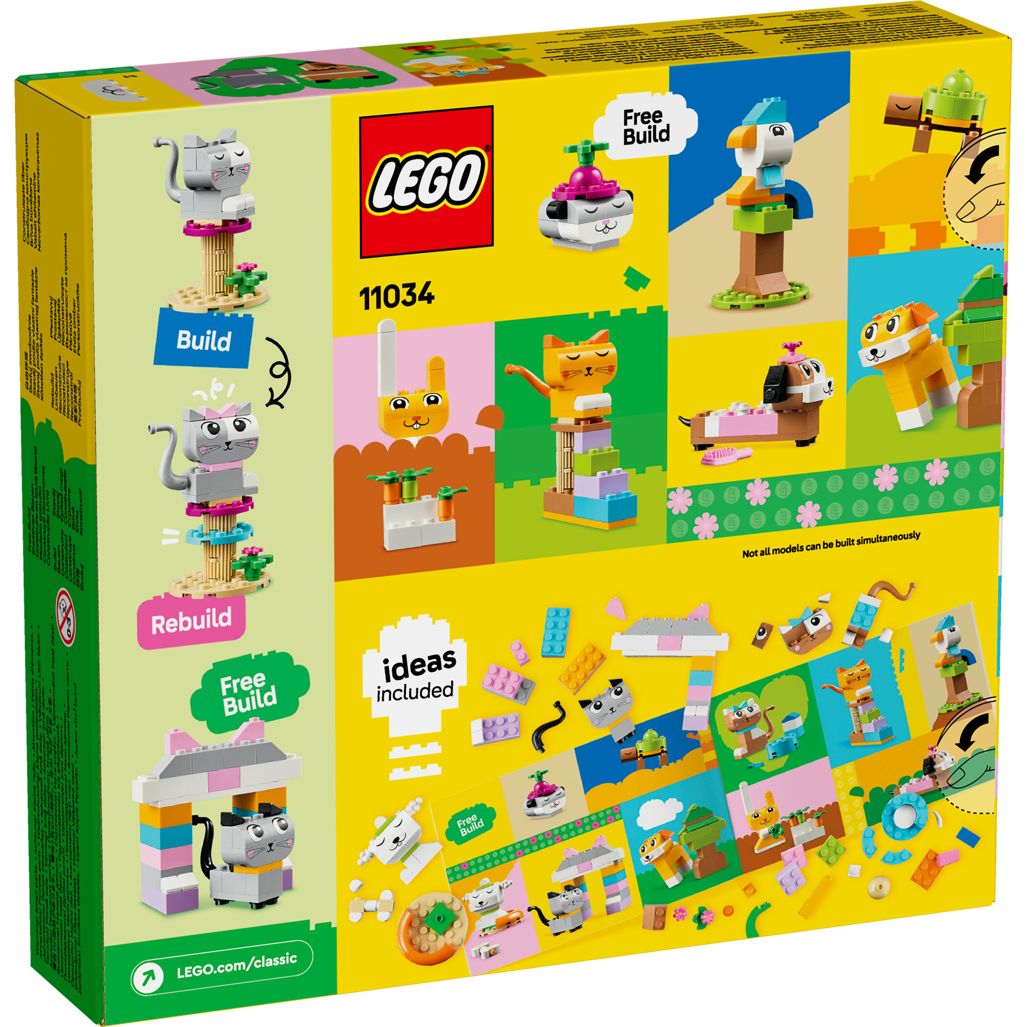 LEGO CLASSIC 11034 Đồ chơi lắp ráp Bộ gạch sáng tạo chủ đề động vật (450 chi tiết)