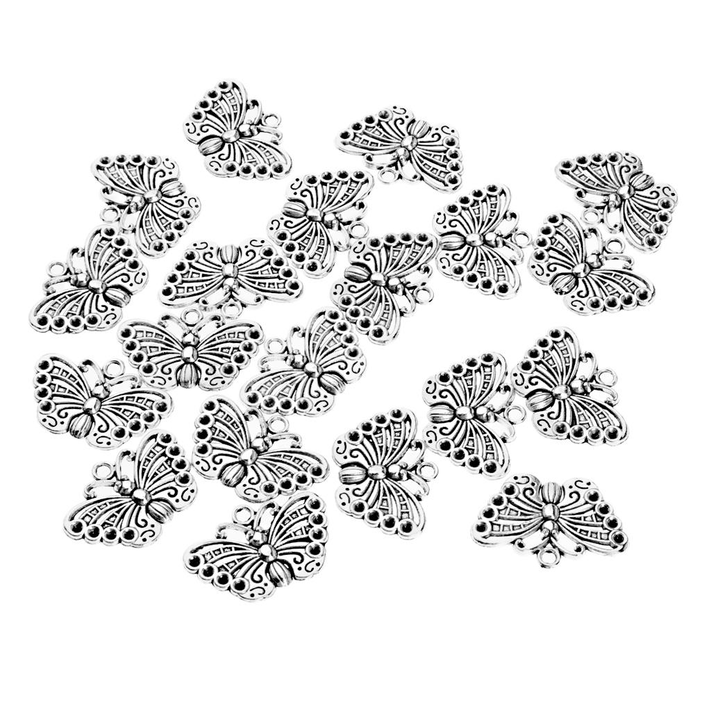 20 Pieces Alloy Butterfly Charms Pendant For Jewelry Making Accessories DIY