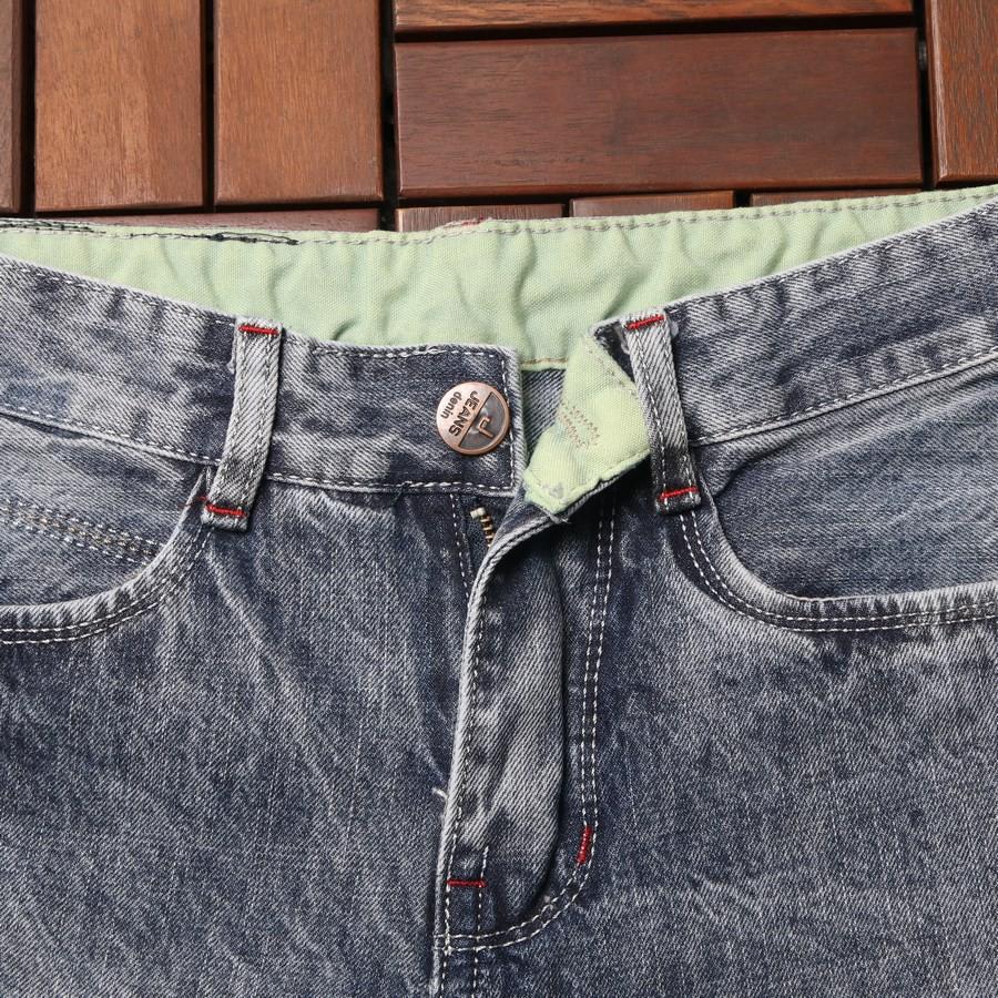 Quần short jean nam xám nhạt rách GN412 Gấu Nâu