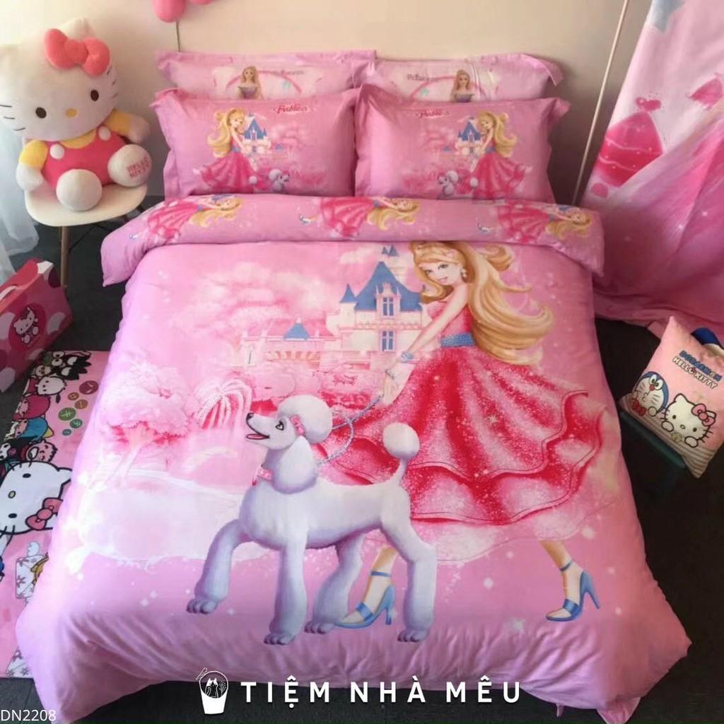 Bộ Chăn Ga Gối Cotton 100% m6/m8/2m -Tiệm Nhà Mêu DISNEY 5D Hoạt Hình Cao Cấp Cho Bé Gái