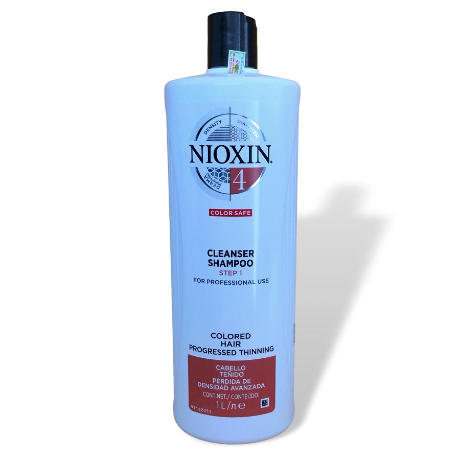 Dầu gội Nioxin 4 Cleanser Shampoo Colored Hair Progressed Thinning cho tóc nhuộm có hiện tượng thưa rụng  1000ml