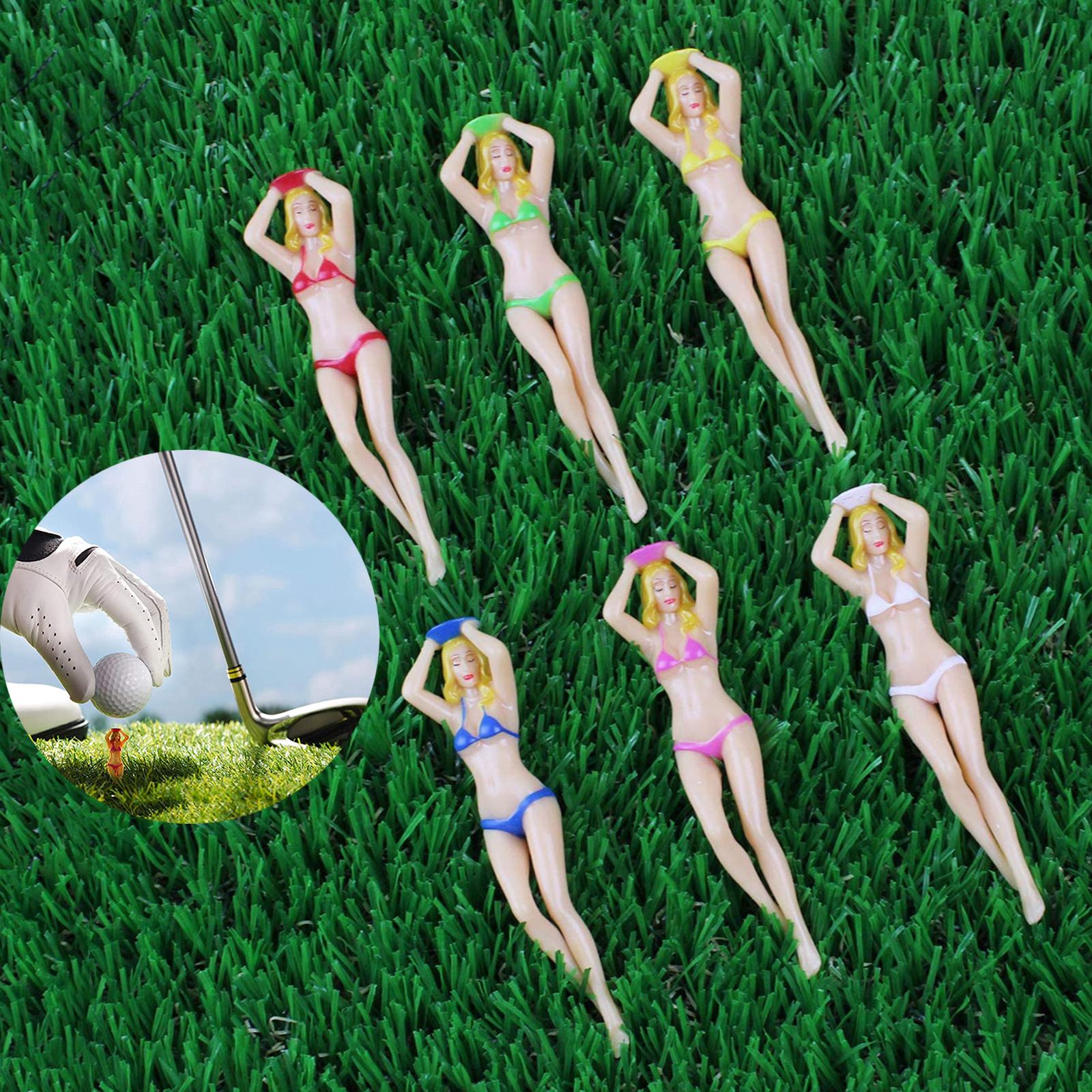 6pcs 3 Inch Plastic Golf Tees Lady Tees Woman Golf Tees Bikini Lady Body Golf Tees for Golf Training Professional Golf Tees Golfer Gift Accessory