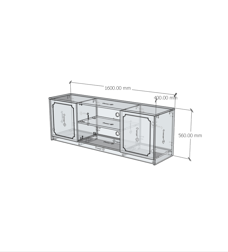 NERIS, Kệ TV 2 cửa mở , 160cm x 40cm x 56cm , KTV_038