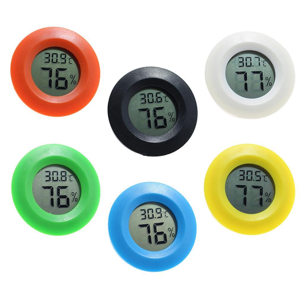 2x Round Reptile Thermometer Humidity Hygrometer Red For Reptile Habitat