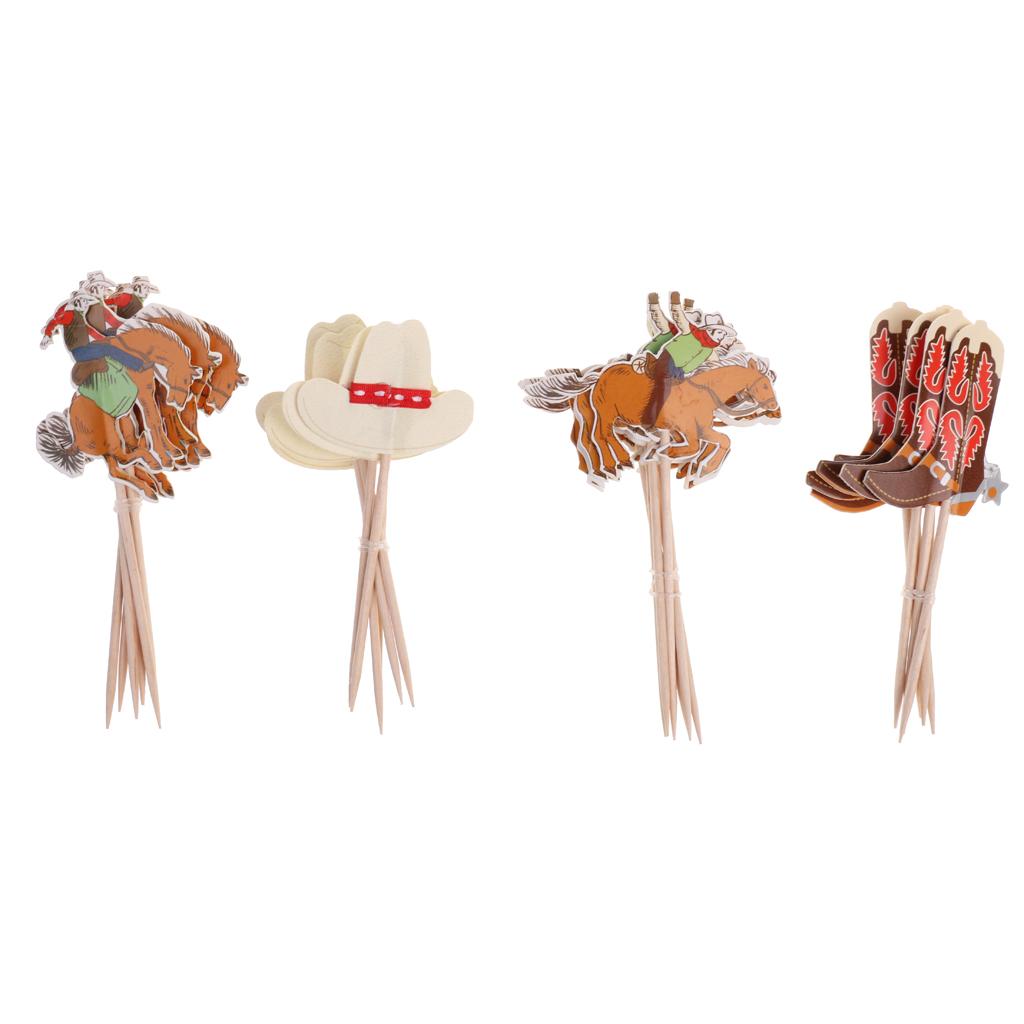 24 Miếng Cupcake Picks Bánh Toppers Trang Trí Tiệc