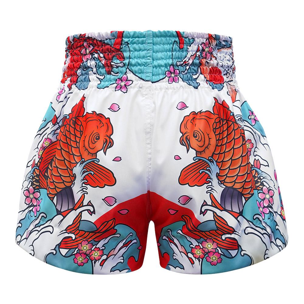 Quần Tuff Muay Thai White Japanese Koi Fish