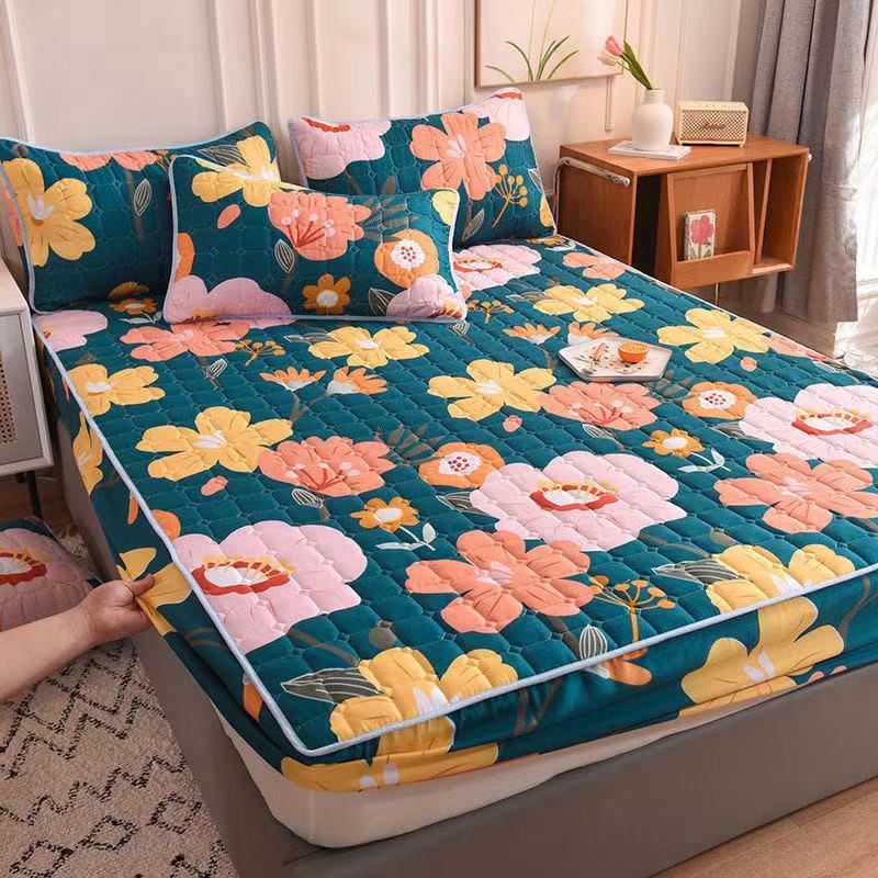 Làm Dày Mền Chần Gòn Bọc Nệm Vương Hoàng Hậu Chần Gòn Giường Lắp Giường Chống Vi Khuẩn Nghi-Mattress Topper Không Thấm Giường miếng Lót
