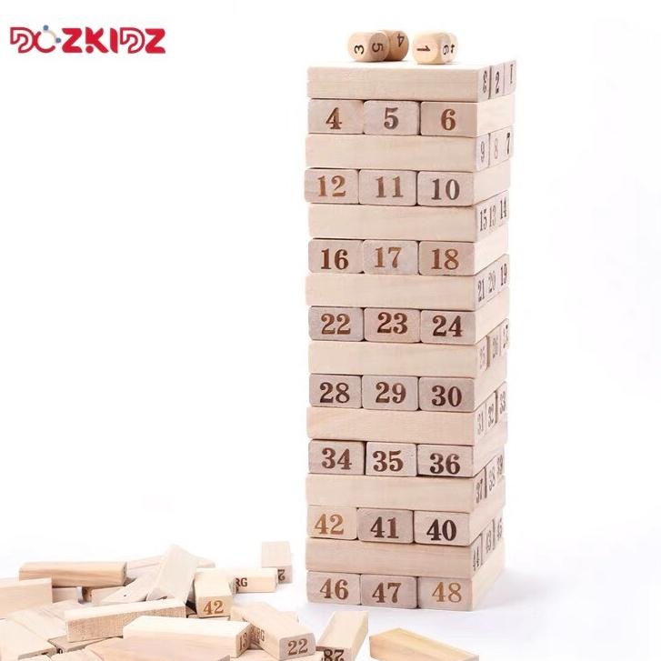 Đồ chơi gỗ thông minh - Bộ rút gỗ Jenga 48 thanh size to - DOZKIDZ