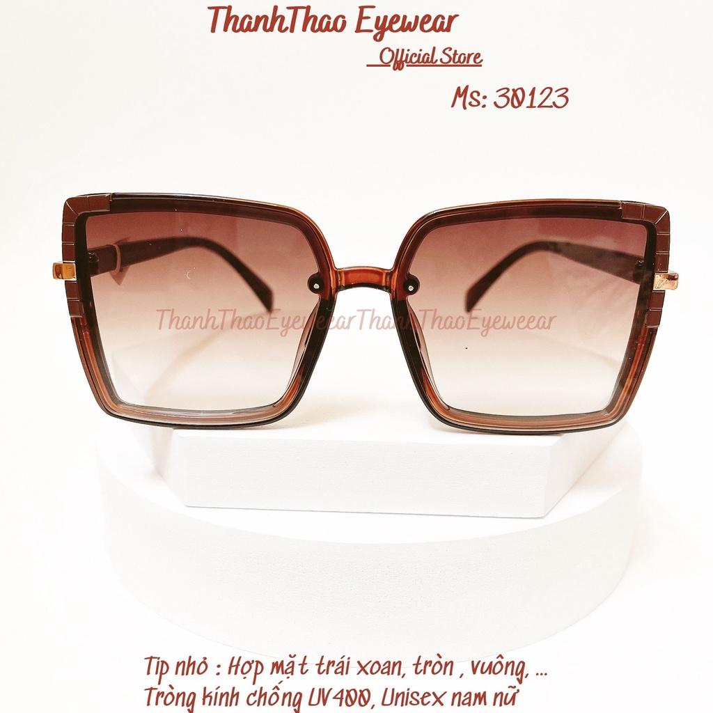 Kính Mát Nữ 30123 Dáng Mảnh Bản To Nhiều Màu From Vuông Thời Trang Hot Trend Kính Râm Chống UV Cao Cấp- ThanhThaoEyewear