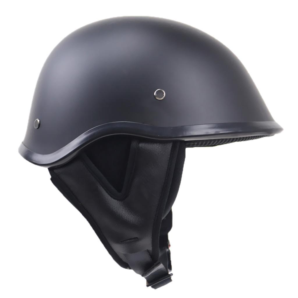 Matte Black DOT Motorcycle Open Face Flat Half Helmet For Harley Cruiser Chopper