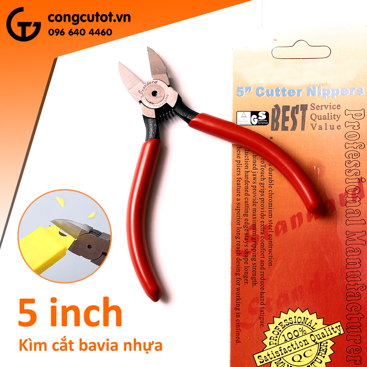 Kìm cắt ba via nhựa 5 inch cực sắc