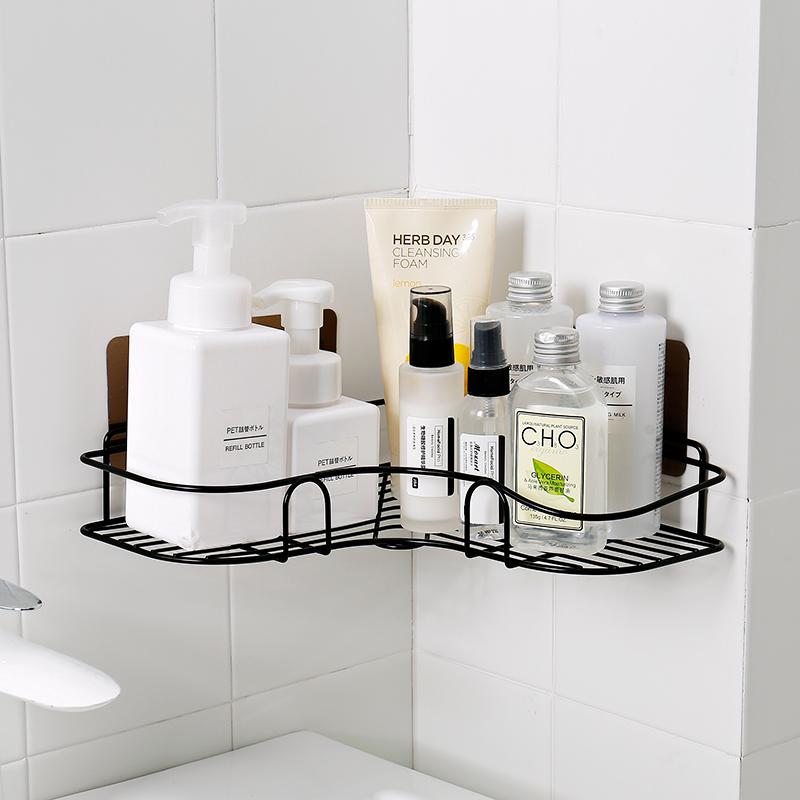 Kệ Dán Góc Tường Tam Giác Đựng Đồ Nhà Tắm, Nhà Bếp Kim Loại - Free Ship Toàn Quốc