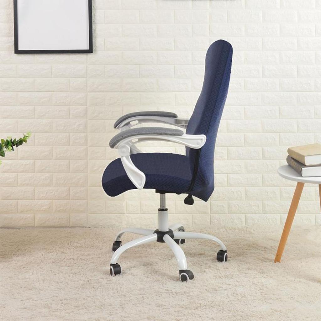 Office Chair Cover Washable Removable Seat Chair Decor Navy M