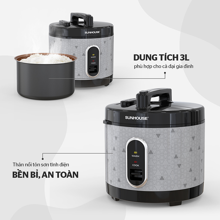 Nồi cơm điện Sunhouse SHD8305 3L - Hàng chính hãng